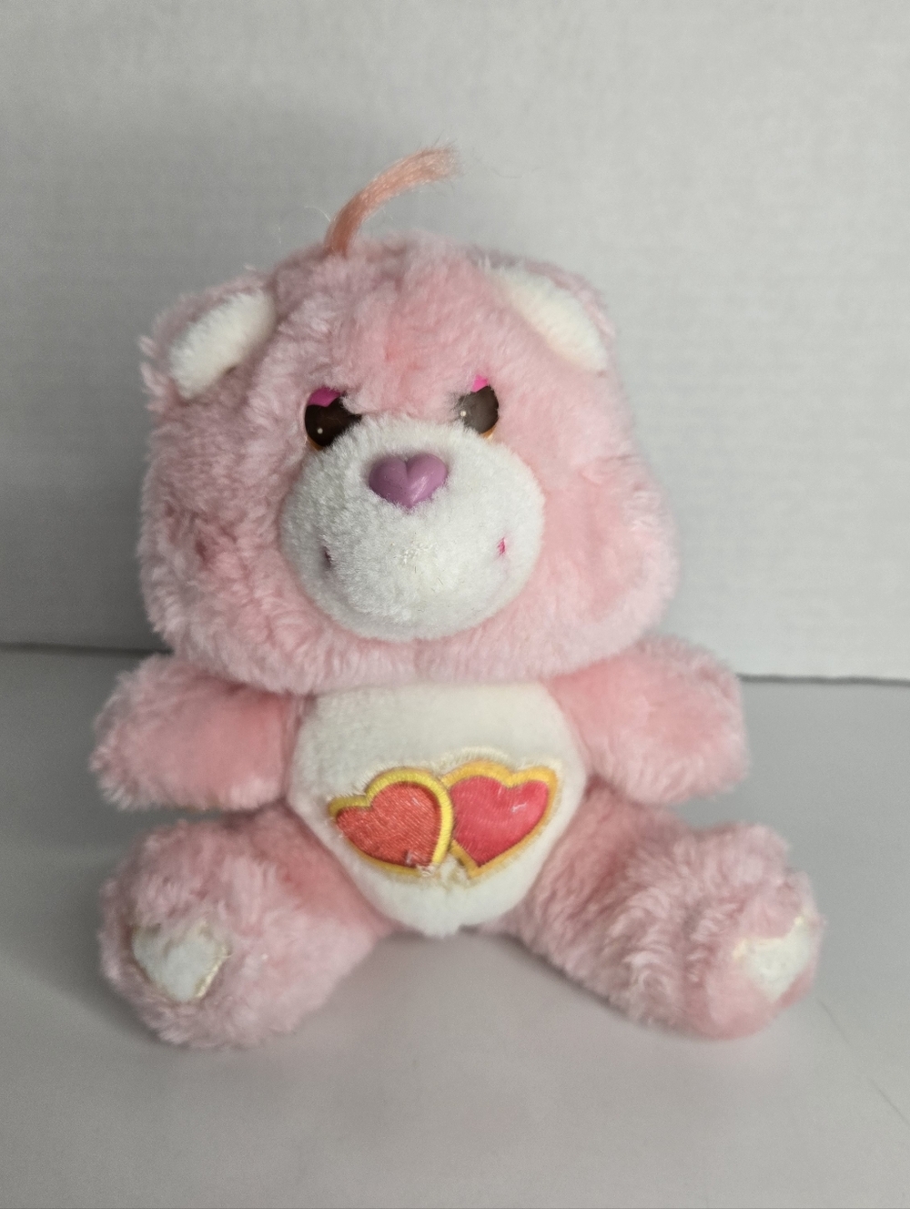 Vintage 1983 Kenner Care Bears Love A Lot Pink Plush 6" Stuffed Animal Toy